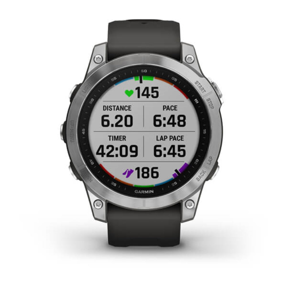 Garmin fenix 7 GPS Watch | Silver with Graphite Band