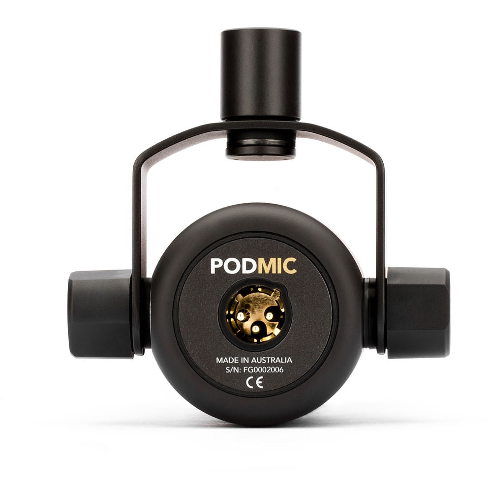 Rode PodMic Dynamic Podcasting Microphone Bundle with Studio Headphones + XLR Cable + Pop Filter + Icon Pro Audio USolo Recording Interface + Mic Arm + Cleaning Cloth (7 Items)