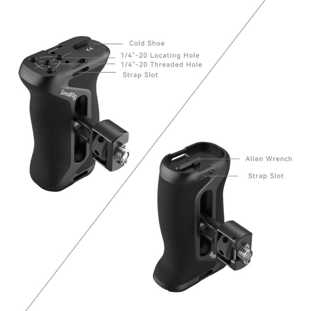 SmallRig Side Handle with Two-in-One Locating Screw | 1/4"-20 & 3/8"-16