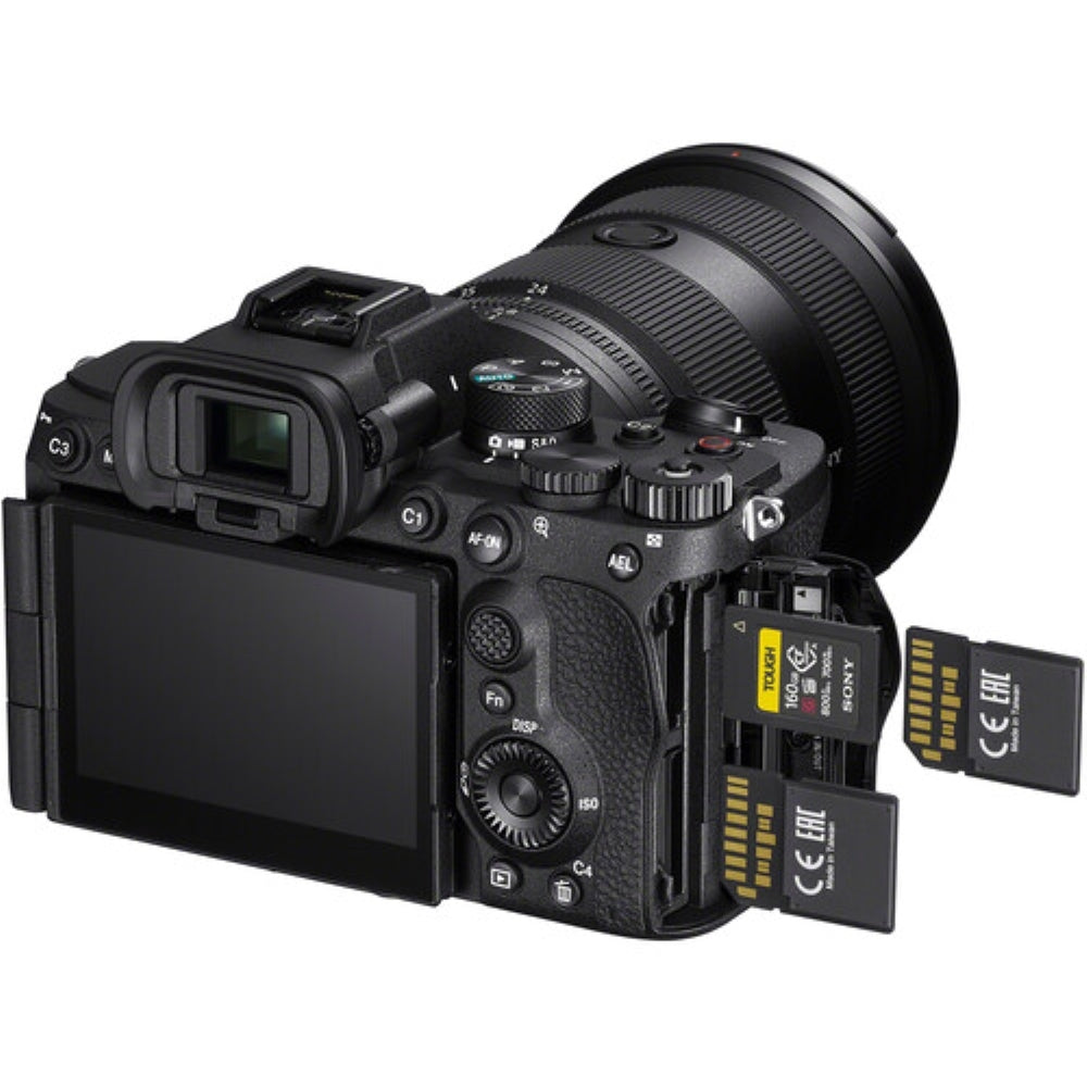 Sony a7 V Mirrorless Camera with 28-70mm II Lens Bundle with Tamron 70-300mm F/4.5-6.3 Di III RXD Lens + UV Filters + 64GB Card + Card Reader + Cleaning Kit + Camera Bag + Cleaning Cloth (14 Items)