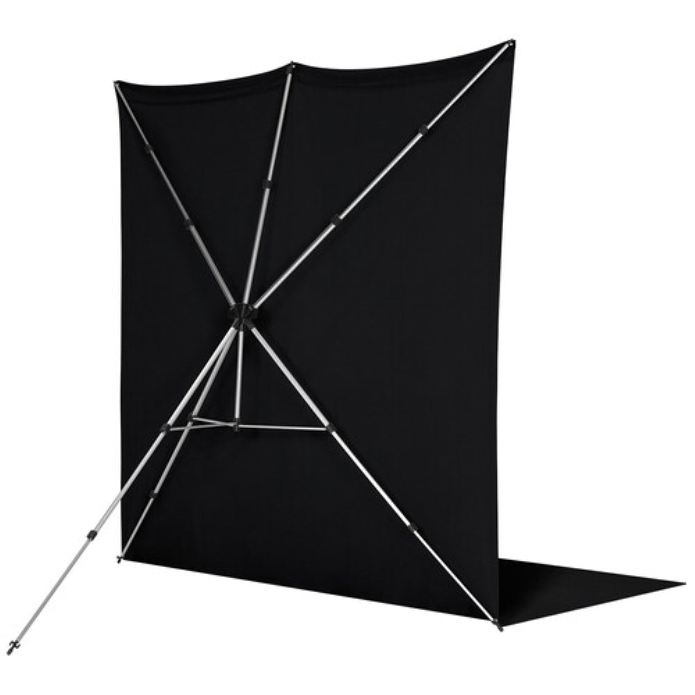 Westcott X-Drop Pro Fabric Backdrop Sweep Kit | Rich Black, 8 x 13'
