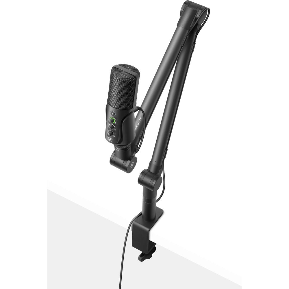 Sennheiser Profile USB Condenser Microphone Streaming Set with Boom Arm Bundle with Studio Headphones + U-Shaped Pop Filter + Cleaning Cloth (4 Items)
