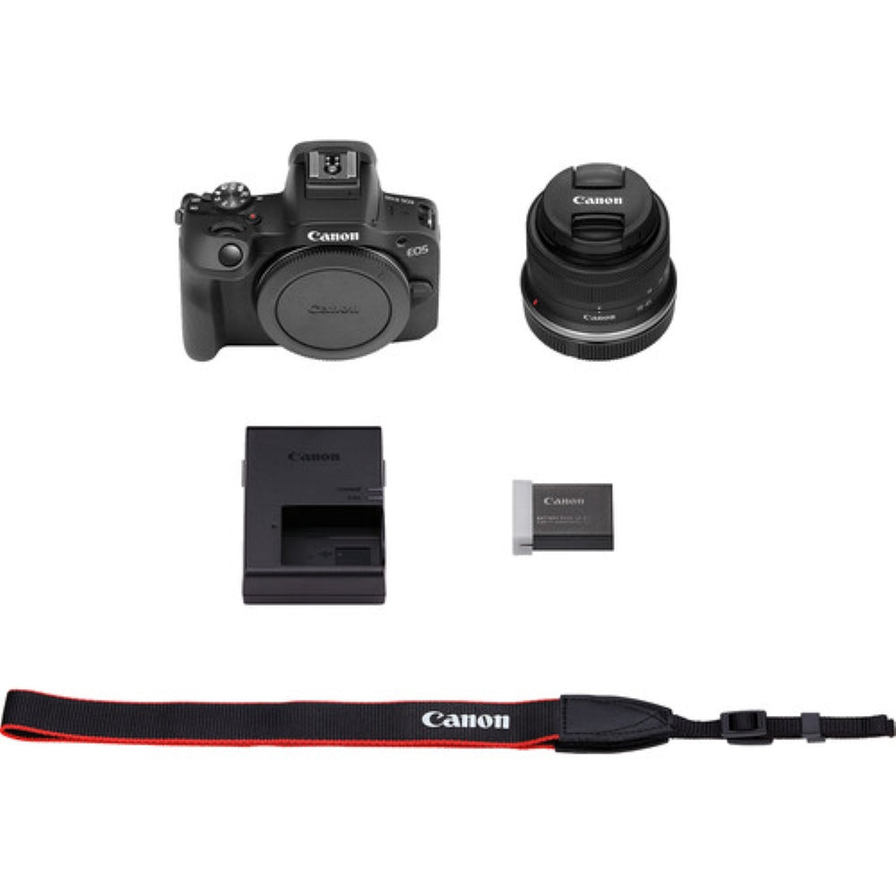 Canon EOS R100 Mirrorless Camera with 18-45mm Lens Bundled with 64GB Memory Card & Camera Bag (3 Items)
