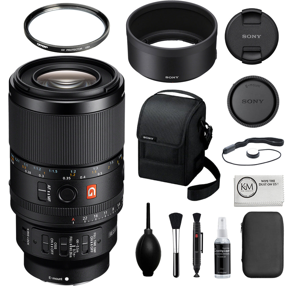 Sony FE 100mm f/2.8 Macro GM Lens Compatible with Sony E Mount (Full Frame) Bundle with 67mm UV Filter + Lens Cap Keeper + Cleaning Kit + Cleaning Cloth (5 Items)
