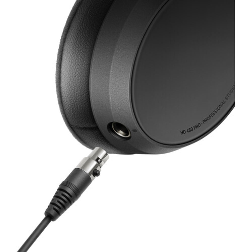 Sennheiser HD 480 PRO Professional Recording & Monitoring Headphones Bundle with USB-C Headphone Adapter w/ Built-In DAC + Headphones Stand + Cleaning Cloth (4 Items)