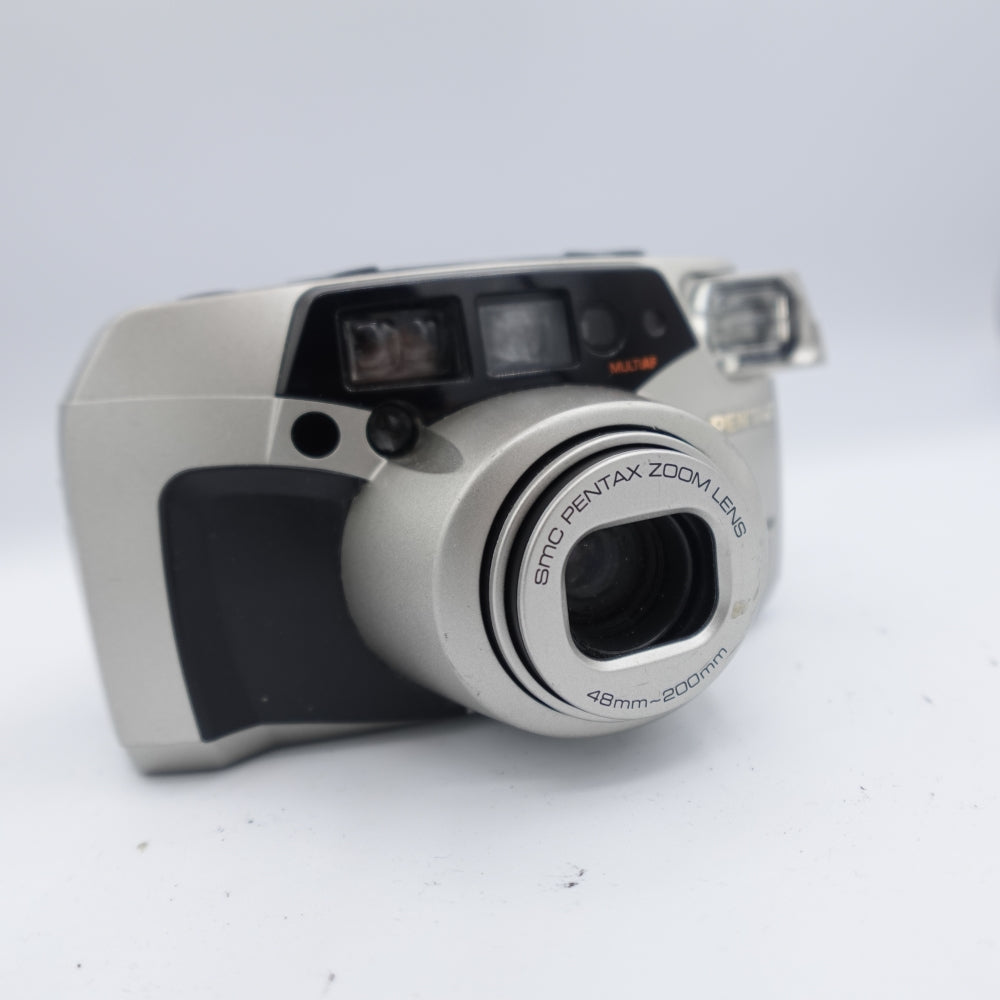 Used Pentax IQZoom 200 35mm Point and Shoot Camera | Silver | U7