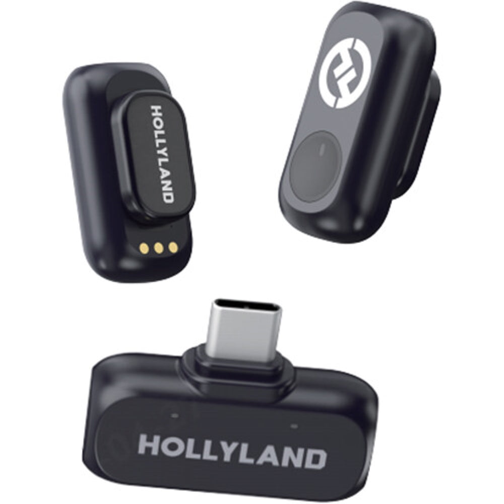 Hollyland LARK A1 Mini Duo 2-Person Wireless Microphone System with USB-C Connector for Mobile Devices | Space Gray, 2.4 GHz