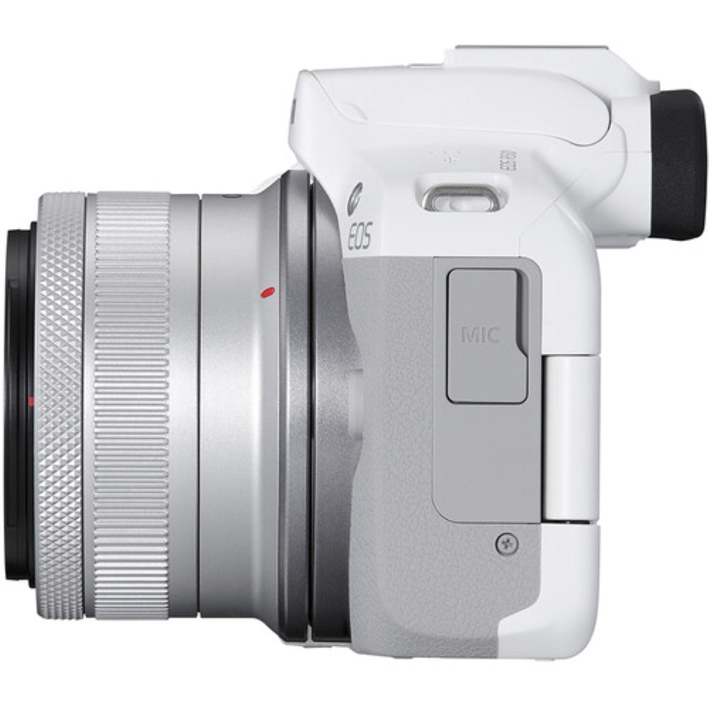 Canon EOS R50 Mirrorless Camera with 18-45mm Lens | White bundled With 64GB Memory Card + Canon 200ES Camera Bag + UV Filter + Microfiber Cleaning Cloth (5 Items)