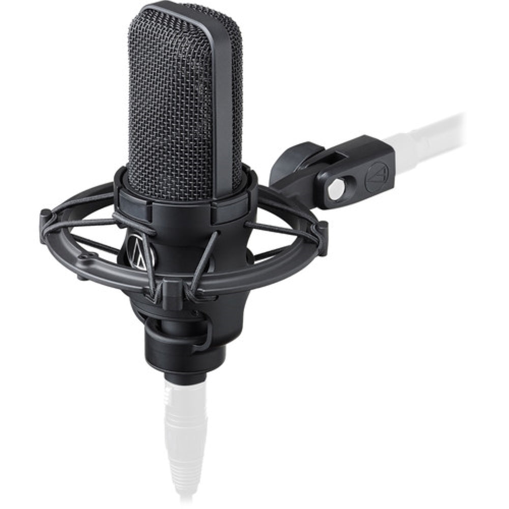 Audio-Technica AT4040 Studio Microphone Bundle with Studio Headphones + XLR Cable + Lightweight Mic Stand + Pop Filter + Icon Pro Audio USolo Recording + Cleaning Cloth (7 Items)