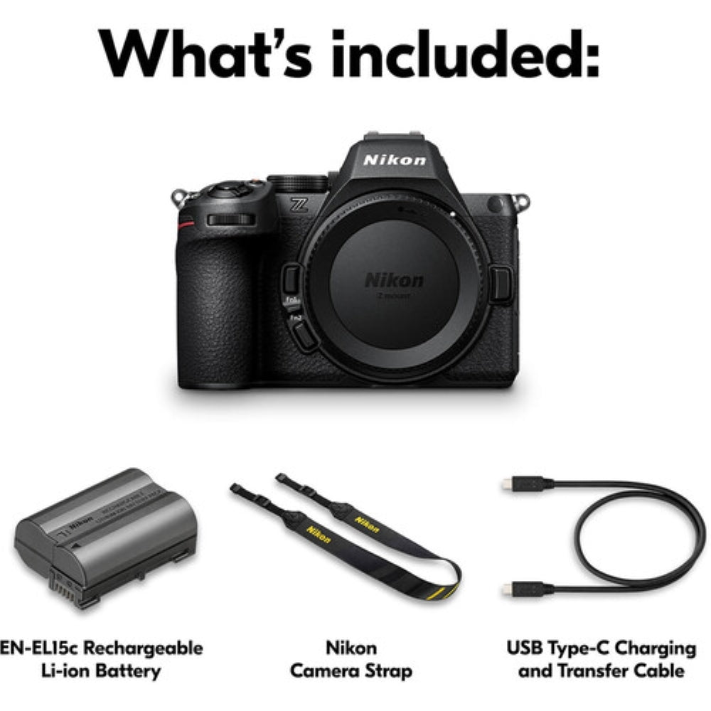 Nikon Z5 II Mirrorless Camera | Body Only Bundle with 128GB Memory Card + Cleaning Kit + Screen Protectors + SD Card Reader + Camera Bag+ Cleaning Cloth (7 Items)