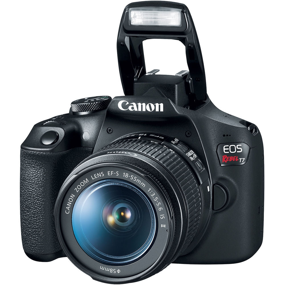 Canon EOS Rebel T7 DSLR Camera with 18-55mm Lens Bundled With 64GB Memory Card + Camera Bag + 58mm UV Filter + Microfiber Cleaning Cloth (5 Items)