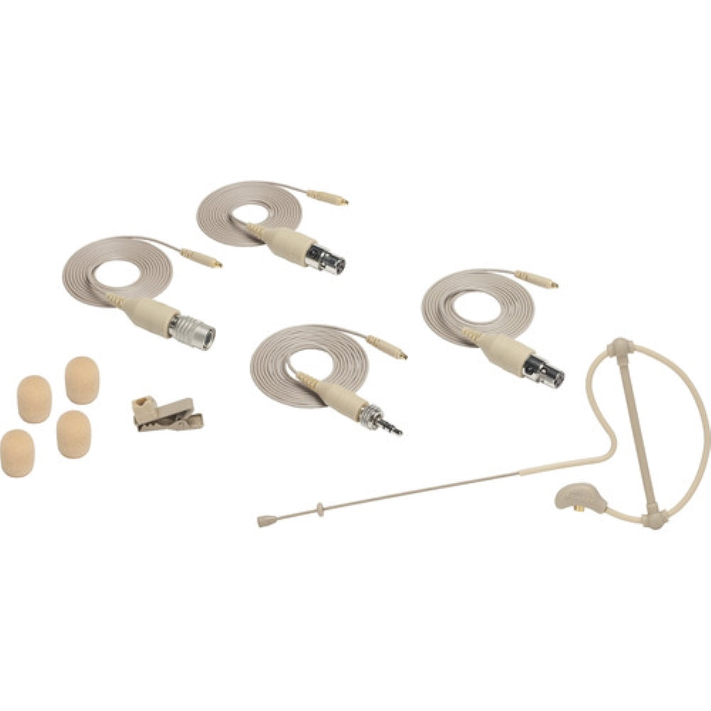 Samson SE10x Omnidirectional Earset Microphone for Wireless Transmitters | Beige with Colorful Headset Microphone Windscreens (2 Items)