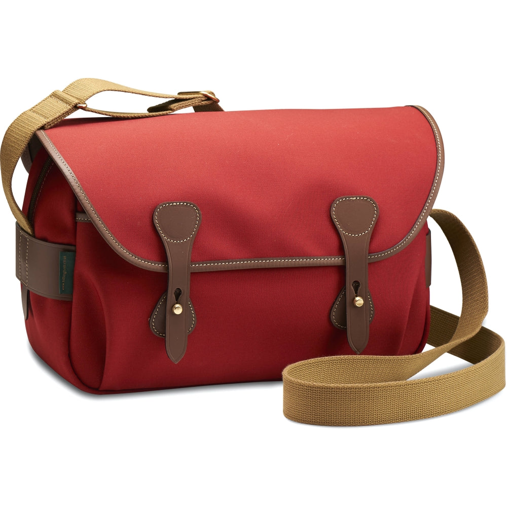 Billingham S4 Shoulder Bag | Burgundy Canvas with Chocolate Leather Trim