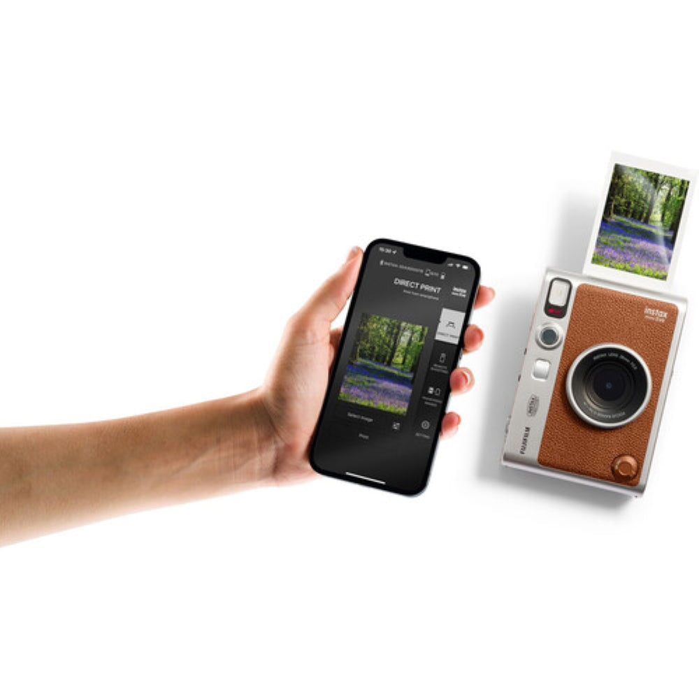 FUJIFILM INSTAX MINI EVO Hybrid Instant Camera | Brown