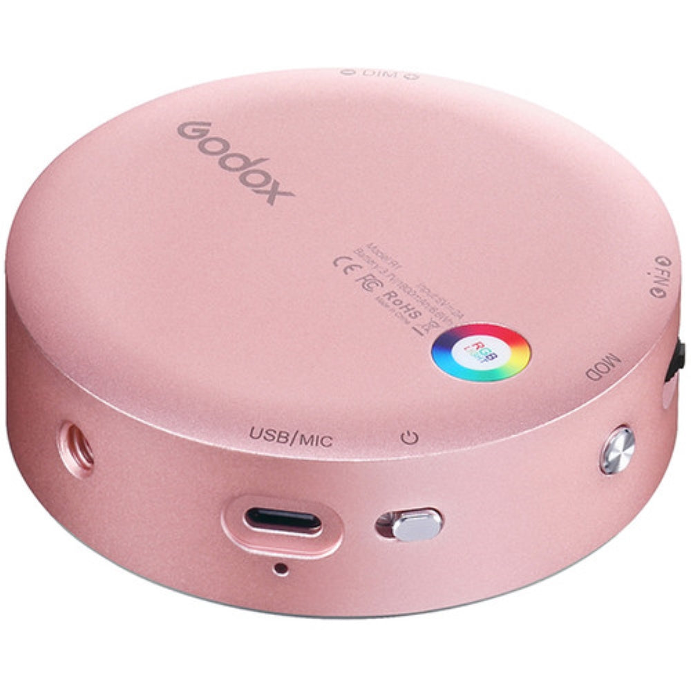 Godox Round Mini RGB LED Magnetic Light | Pink