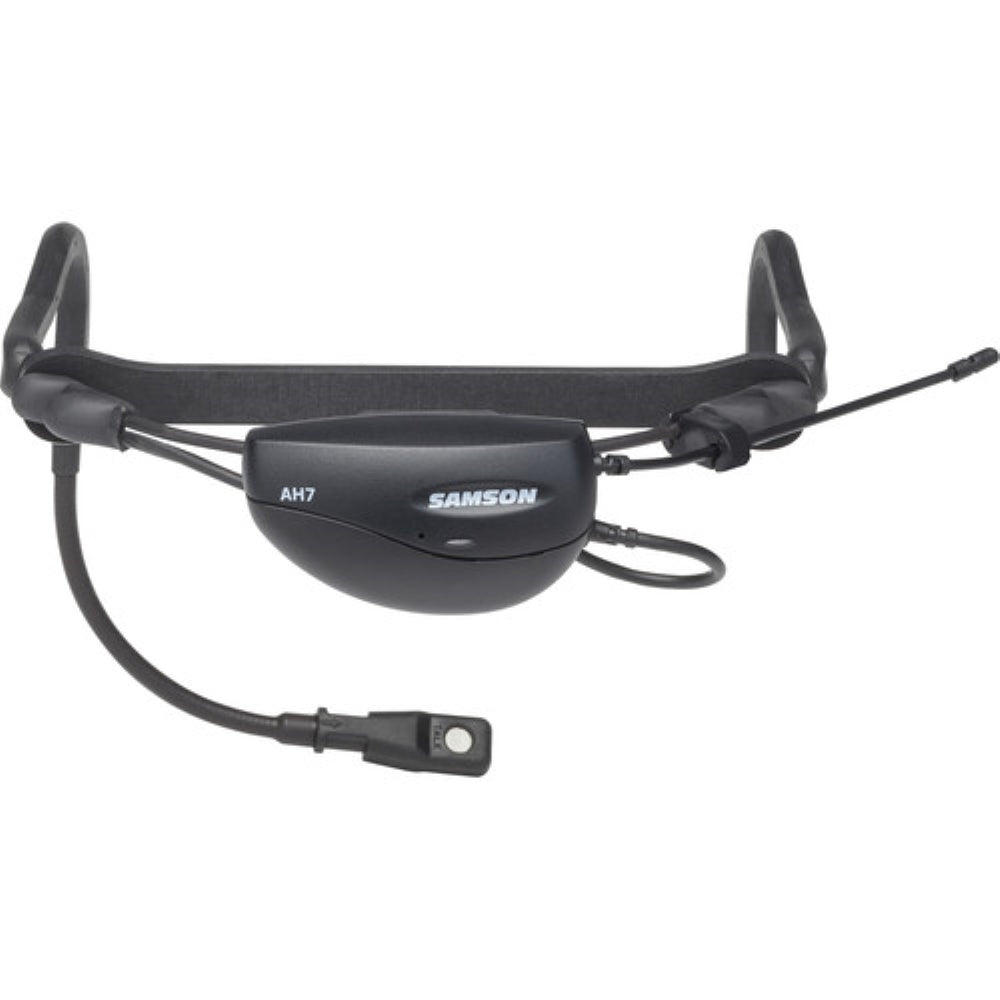 Samson AirLine 77 AH7 Wireless Fitness Headset Microphone System | K1: 489.050 MHz with Samson Expedition Escape+ 6 Portable PA System + Colorful Mic Windscreens + 4 x AAA Batteries + Cloth (5 Items)