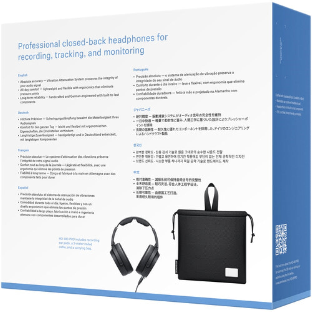 Sennheiser HD 480 PRO Professional Recording & Monitoring Headphones Bundled with Headphone Stand + Cleaning Cloth (3 Items)