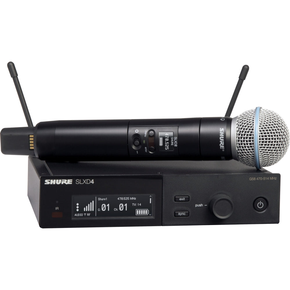 Shure SLXD24/B58 Digital Wireless Handheld Microphone System with Beta 58A Capsule | J52: 558 to 602 + 614 to 616 MHz