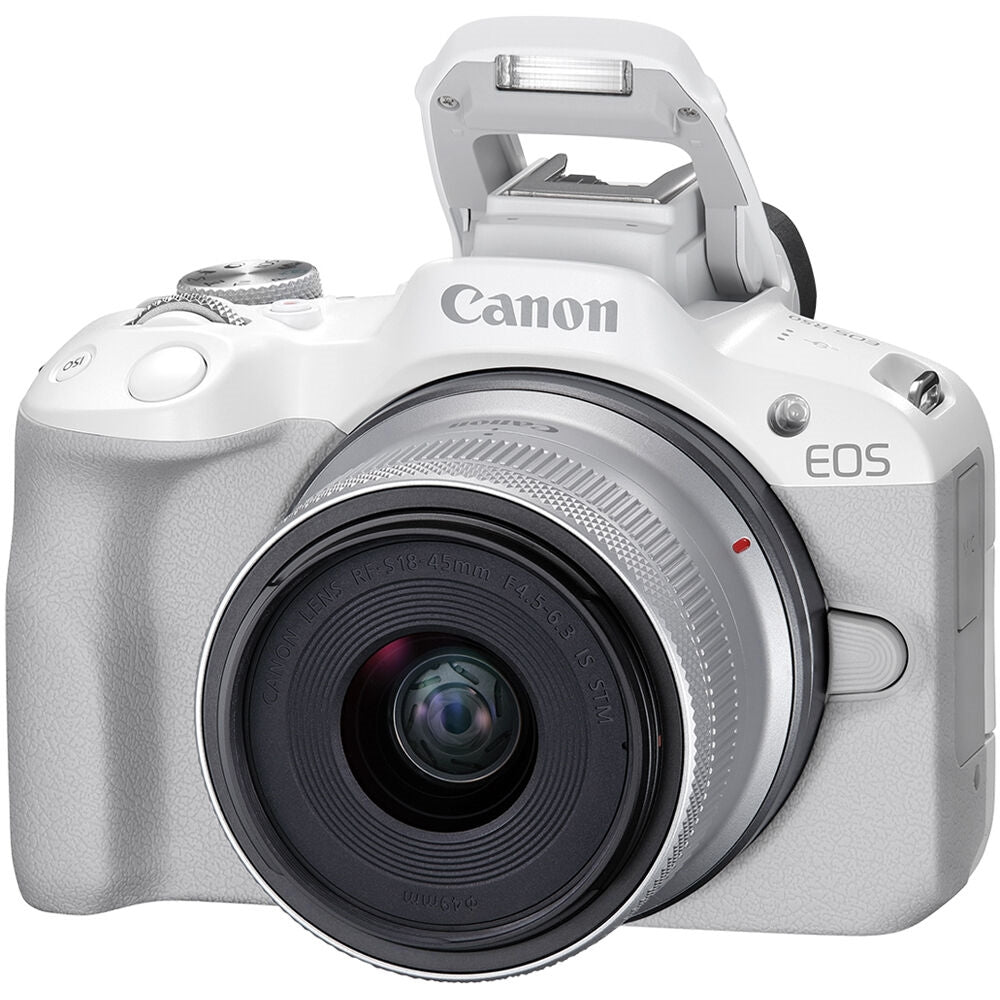 Canon EOS R50 Mirrorless Camera with 18-45mm Lens | White