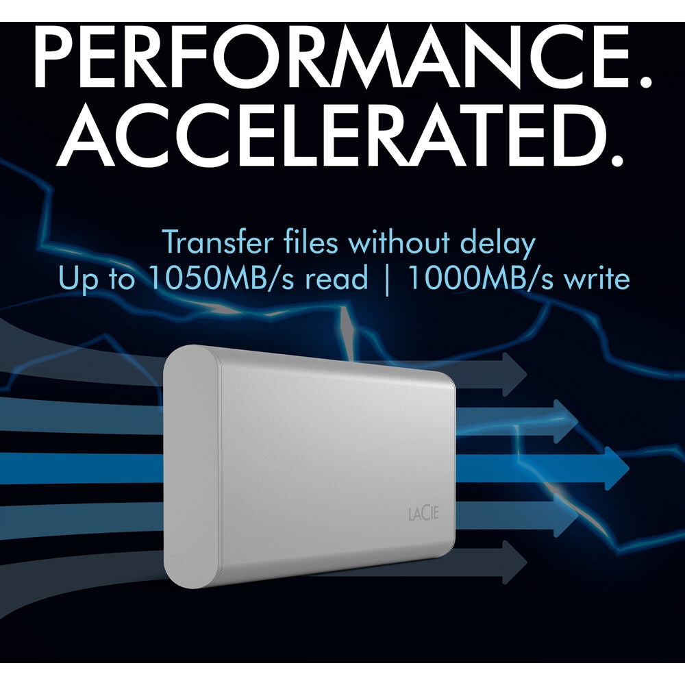 LaCie 2TB Portable USB 3.1 Gen 2 Type-C External SSD v2