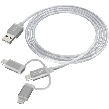JOBY 3-in-1 Charge & Sync Cable | 3.9', Space Grey