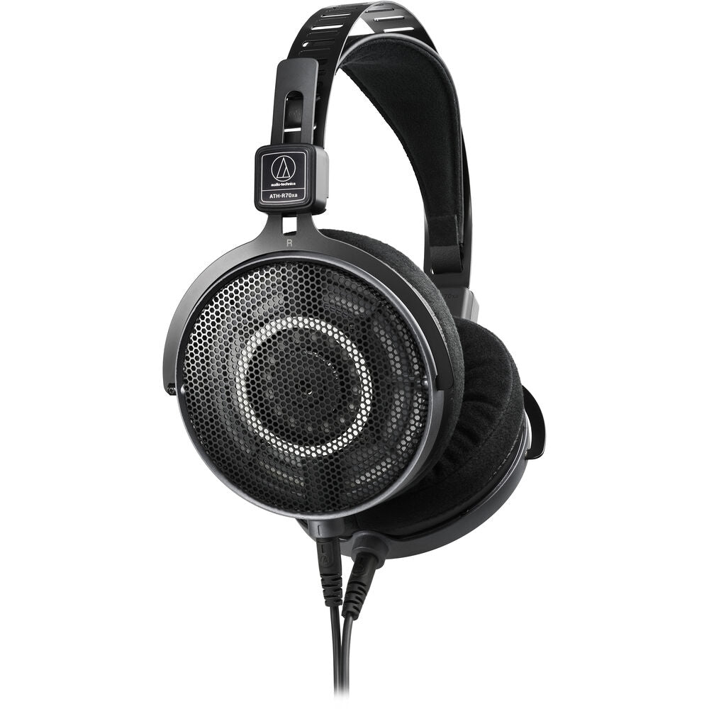 Audio-Technica ATH-R70xa Open-Back Reference Headphones Bundle with Headphones Case + Headphones Stand + Cleaning Cloth (4 Items)