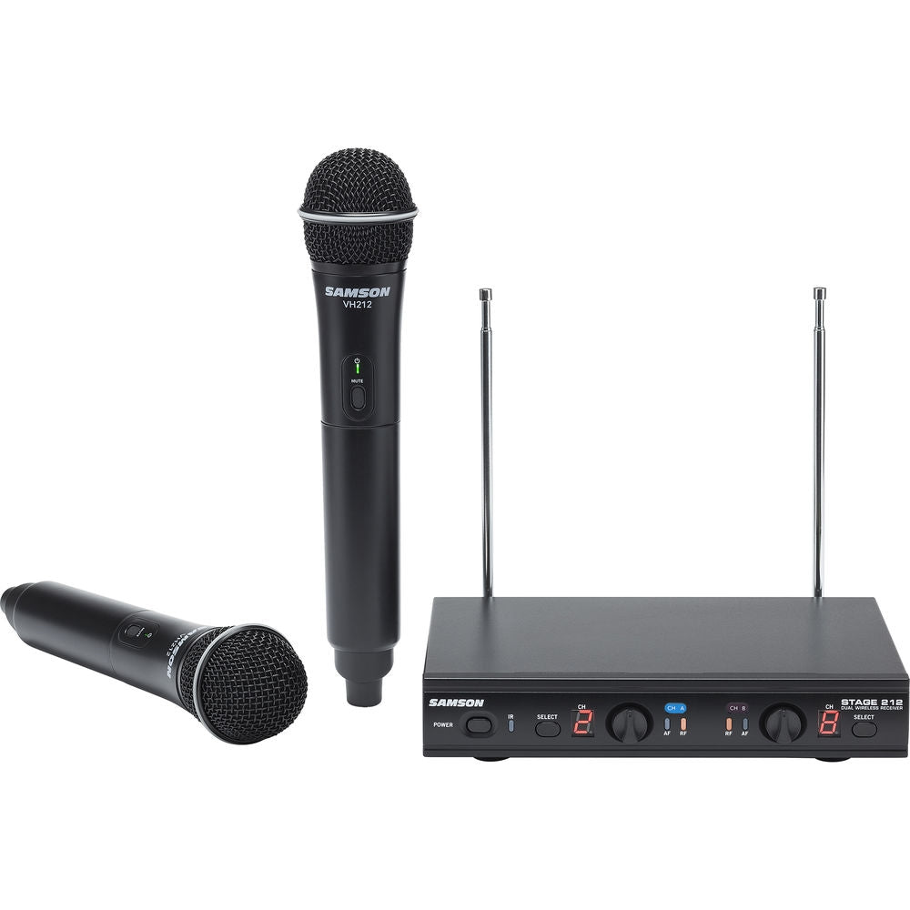 Samson Stage 212 Frequency-Agile Dual-Channel Handheld VHF Wireless System | 173 to 198 MHz