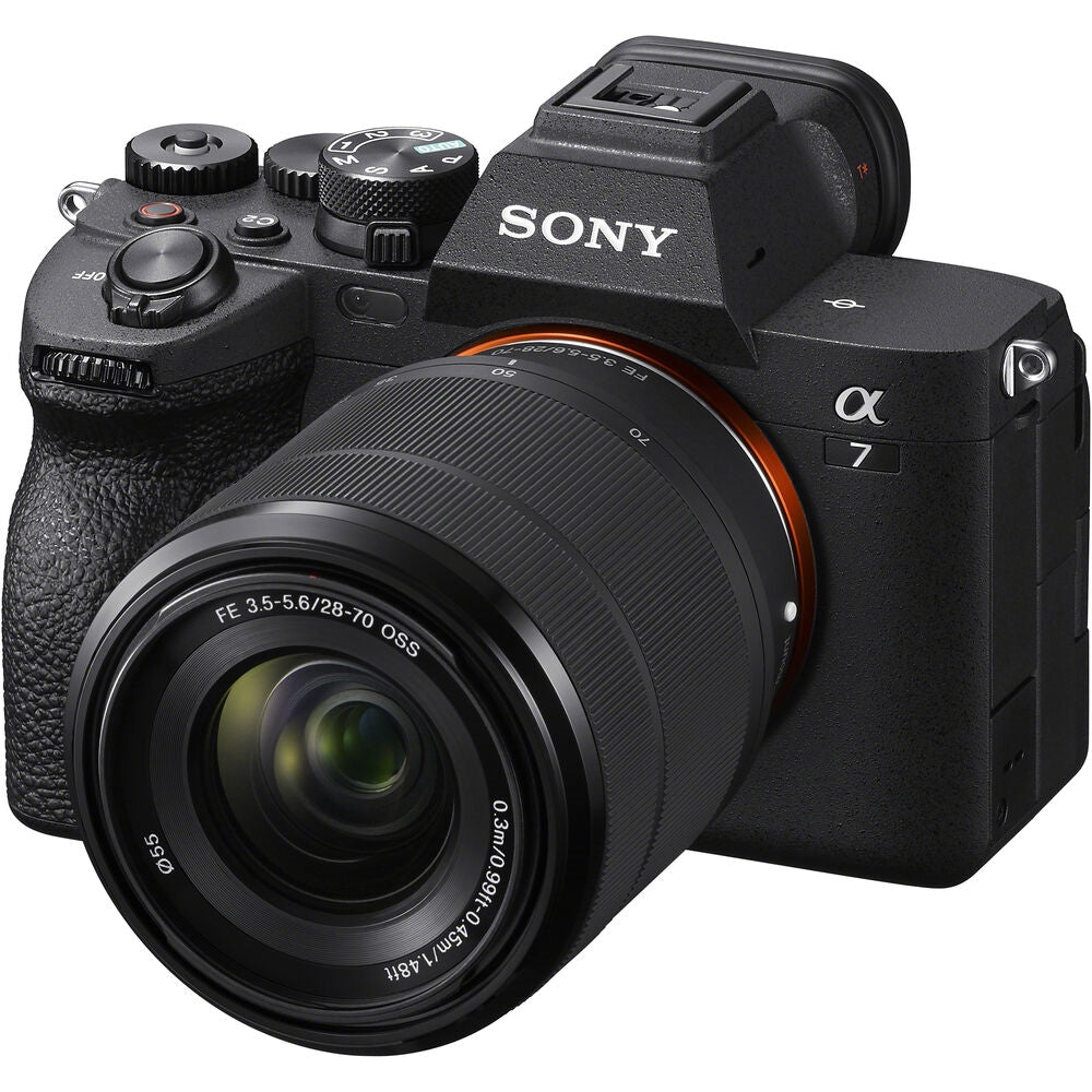 Sony Alpha a7 IV Mirrorless Camera |28-70mm Lens Bundle with 64GB Memory Card + 55mm Filter + Cap Keeper + Case + Cleaning Kit + SD Card Case + SD Reader + Cloth + Charger (11 Items)