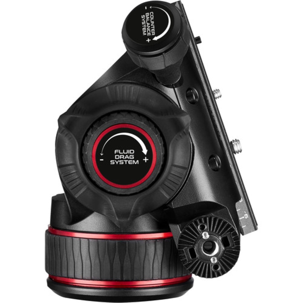 Manfrotto 608 Nitrotech Fluid Video Head and Carbon Fiber Twin Leg Tripod with Ground Spreader