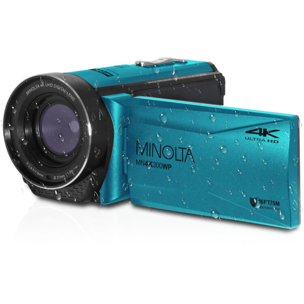 Minolta MN4K300WP UHD 4K Waterproof Camera | Blue