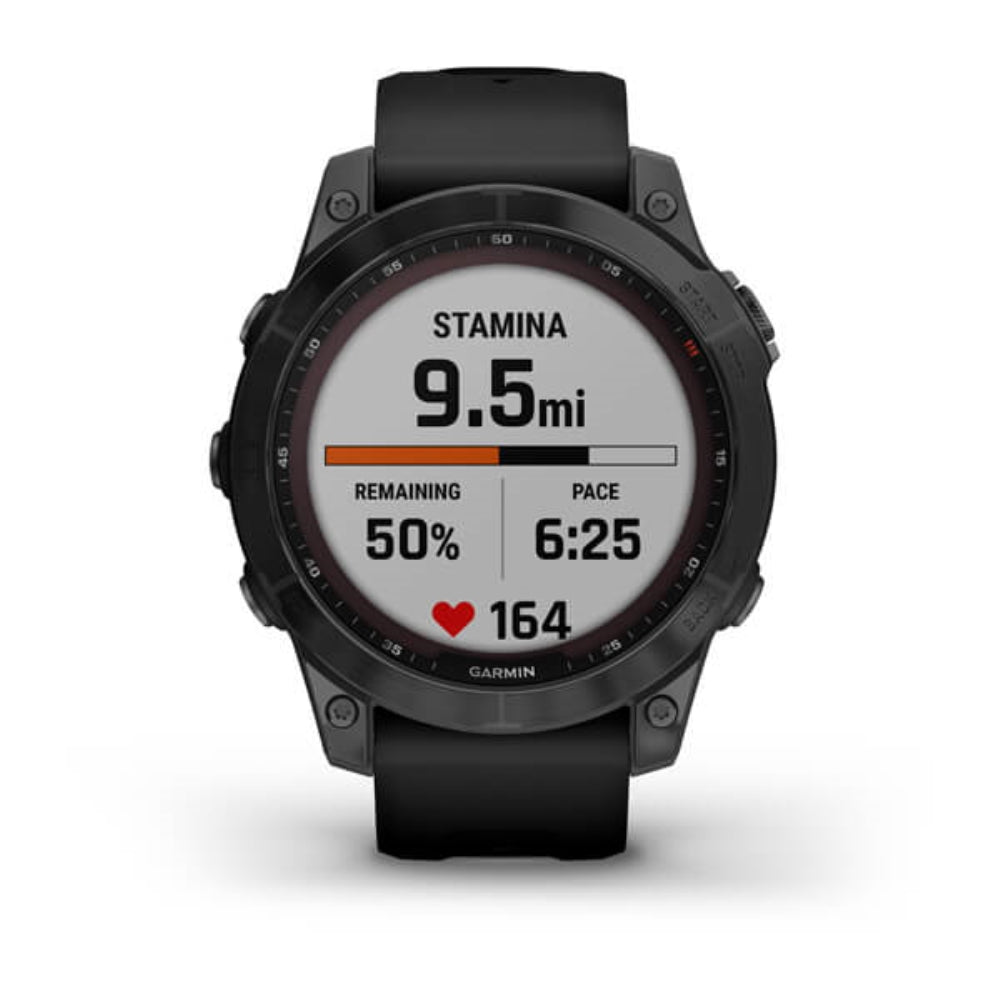 Garmin fenix 7 Sapphire Solar GPS Watch | Black DLC Titanium with Black Band