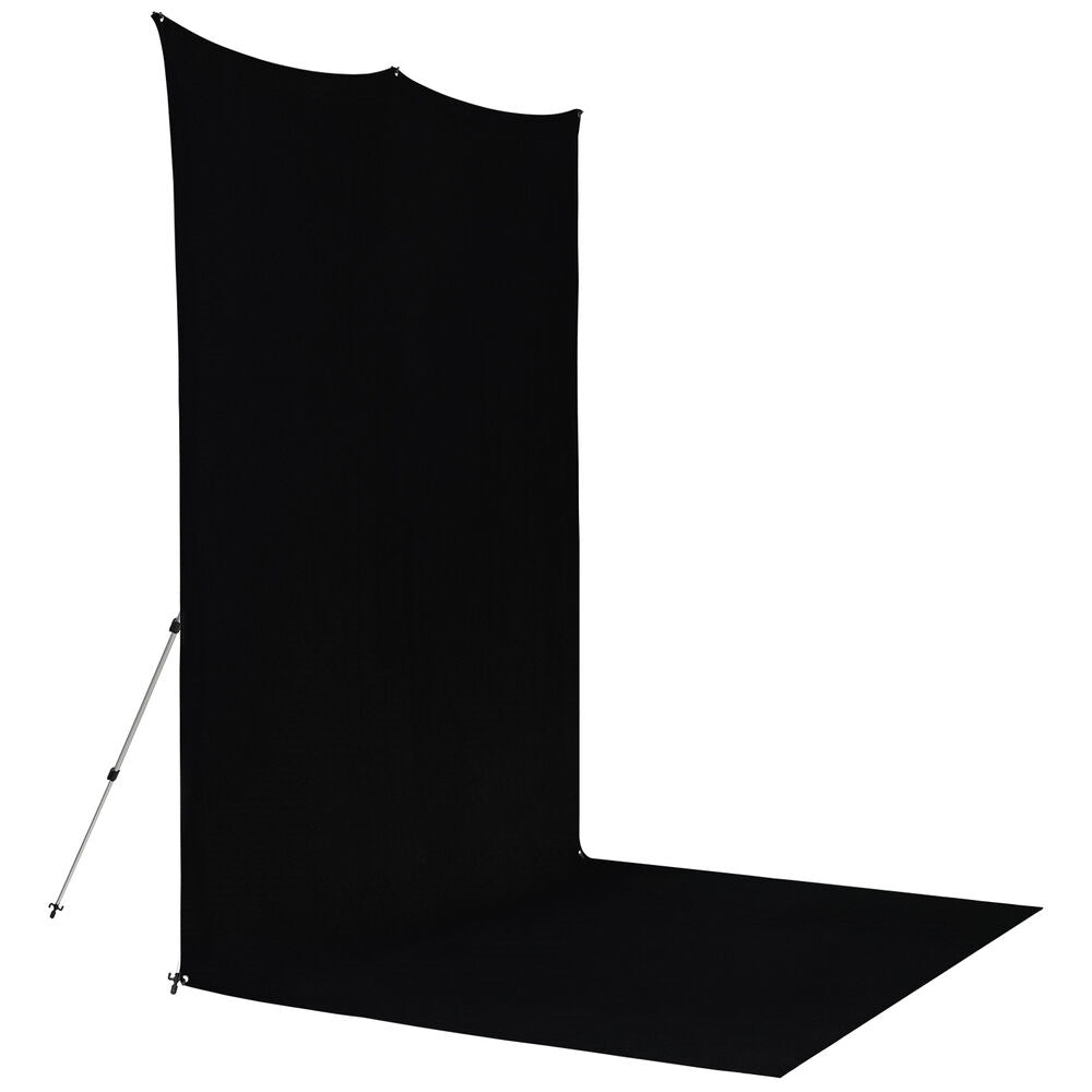 Westcott X-Drop Pro Fabric Backdrop Sweep Kit | Rich Black, 8 x 13'