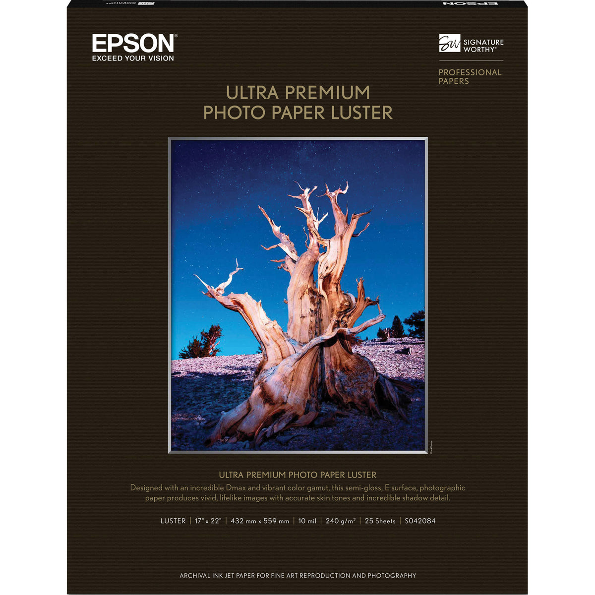 Epson Ultra Premium Photo Paper Luster | 17 x 22", 25 Sheets