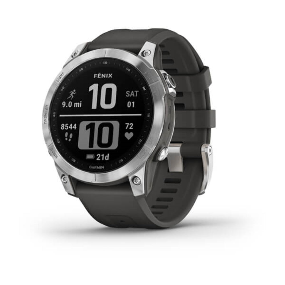 Garmin fenix 7 GPS Watch | Silver with Graphite Band