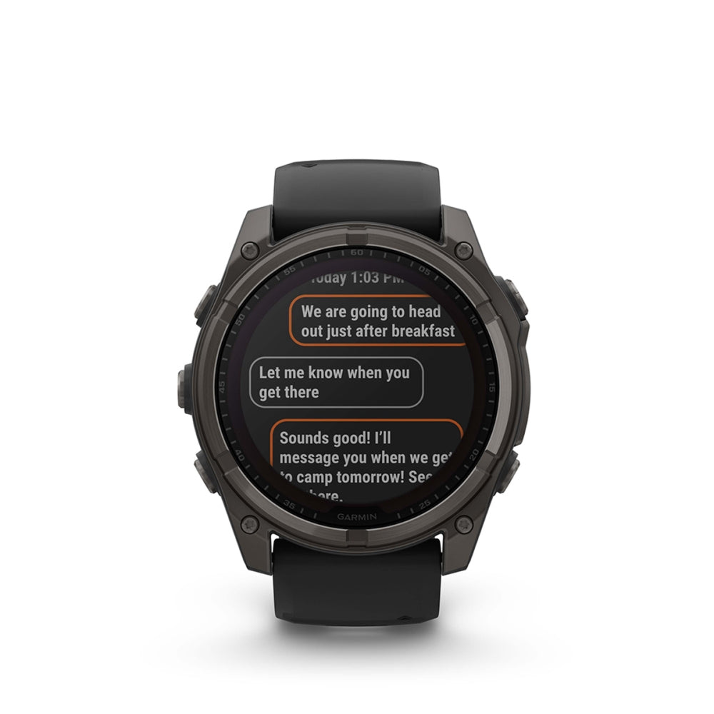 Garmin fenix 8 Solar 51mm Smartwatch | Carbon Gray with Black/Pebble Gray Band