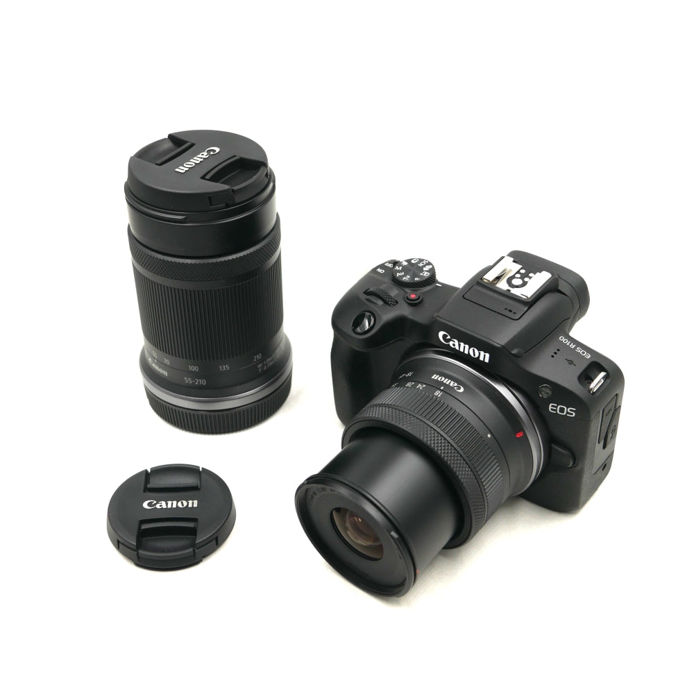 Canon EOS R100 Mirrorless Camera with 18-45mm and 55-210mm