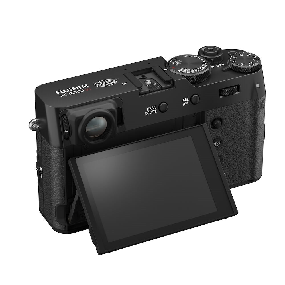 FUJIFILM X100VI Digital Camera | Black Bundled with 64GB Memory Card + iT30Pro F TTL Mini Flash + Cleaning Kit - Blower, Lens Pen, Brush & Case + Cloth (5 Items)