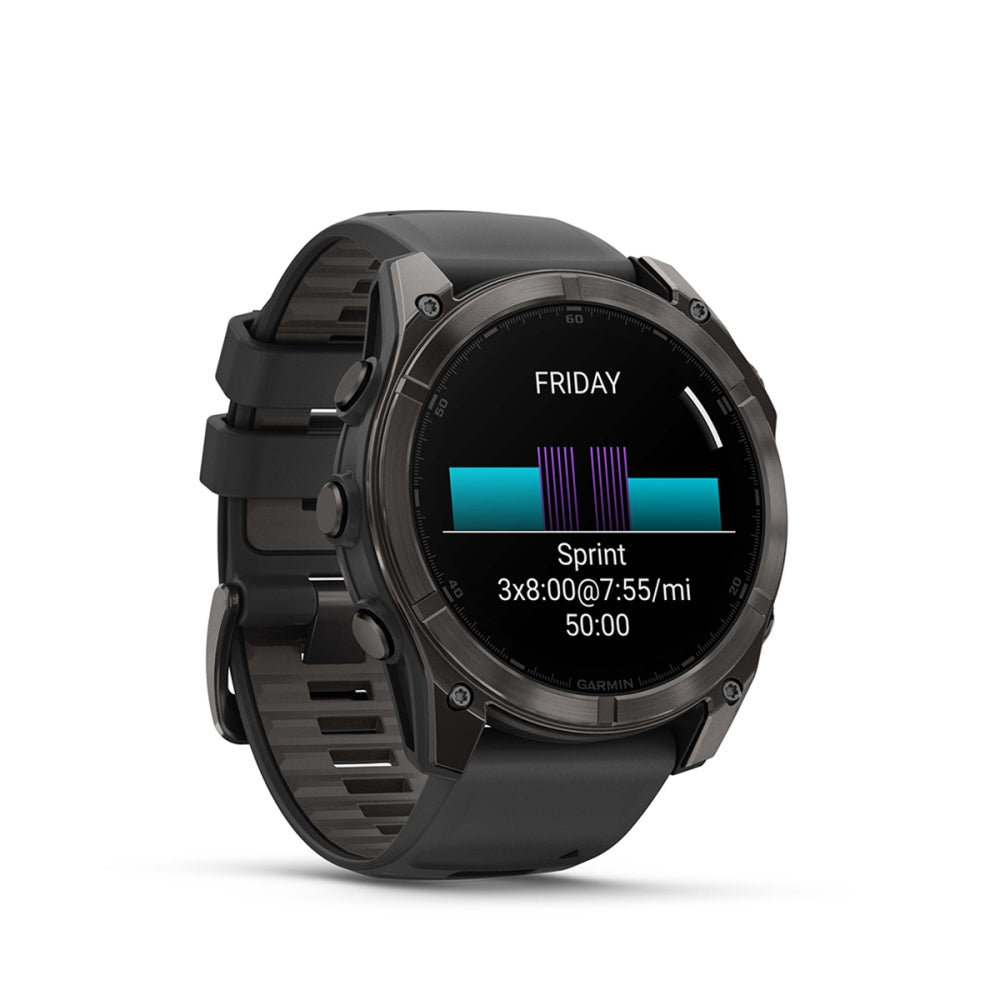 Garmin fenix 8 Sapphire 47mm AMOLED GPS Smartwatch | Carbon Gray with Black/Pebble Gray Band