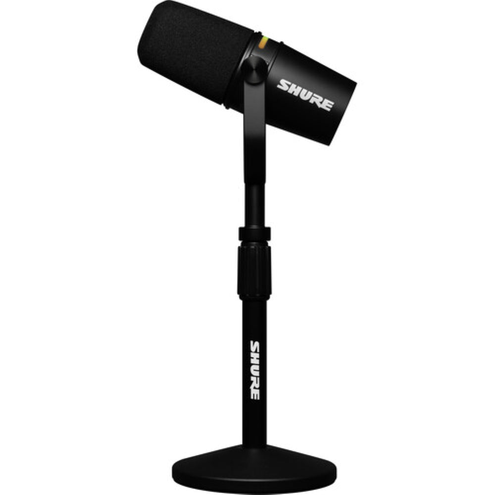 Shure MV7+-K Podcast XLR/USB Microphone Bundle with Gator Desktop Stand | Black