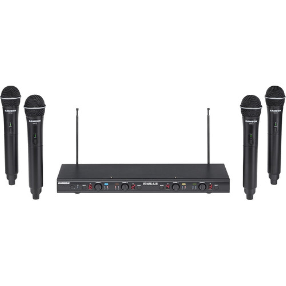 Samson Stage 412 Frequency-Agile Quad-Channel Handheld VHF Wireless System | 173 to 198 MHz
