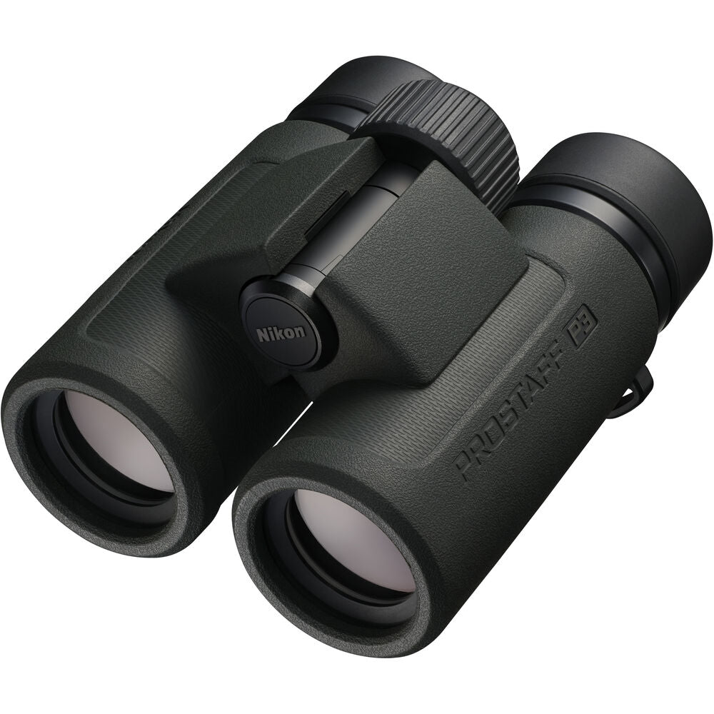 Nikon PROSTAFF P3 10x30 Binoculars Bundled with Harness Strap + Deluxe Cleaning Kit + Smartphone to Binocular adapter + Microfiber Cleaning Cloth (5 Items)