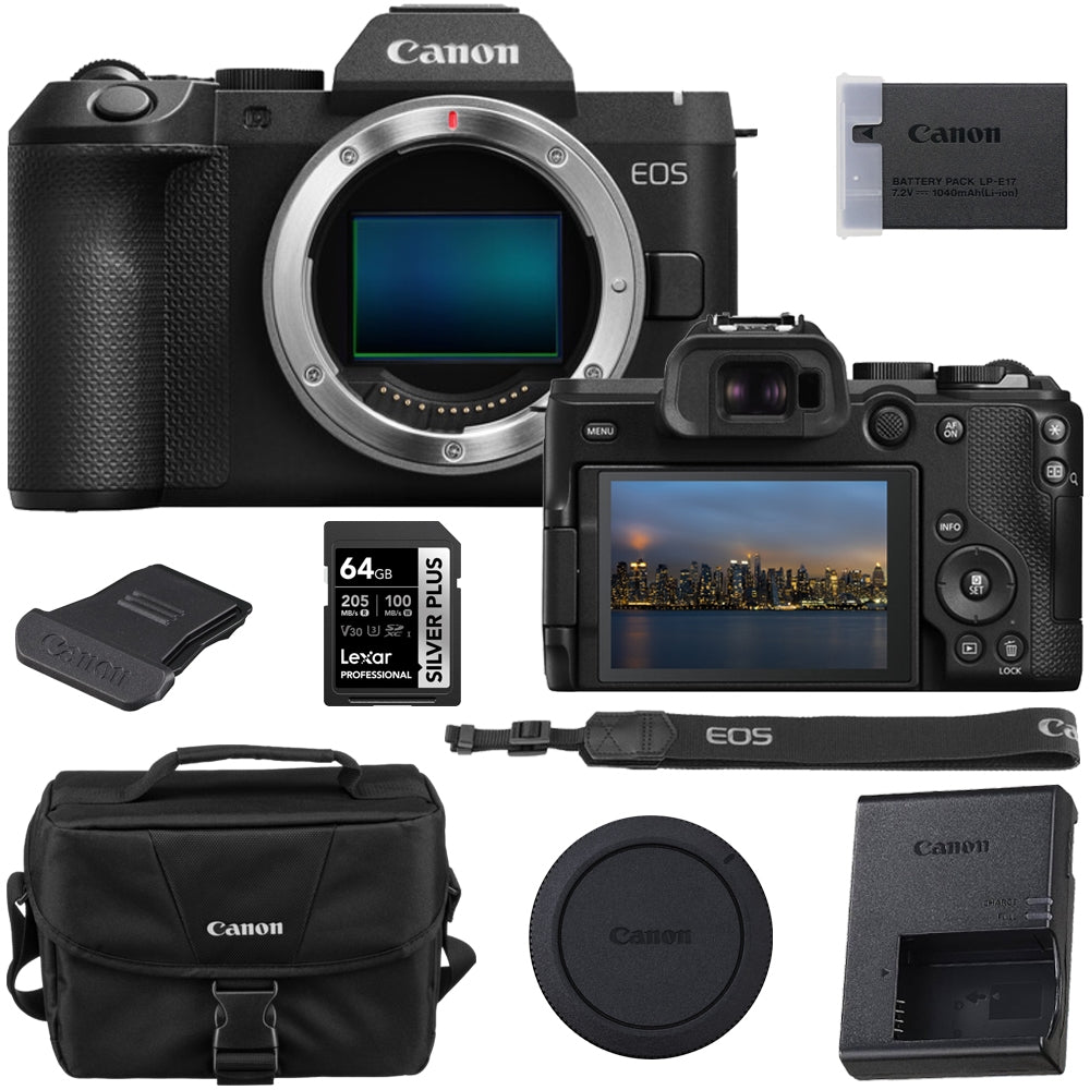 Canon EOS R8 Mark II Mirrorless Camera with 64GB Memory Card + 200ES Camera Bag