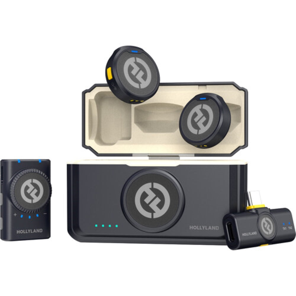 Hollyland LARK M2 2-Person Wireless Mini Combo Microphone System | 2.4 GHz, Shine Charcoal