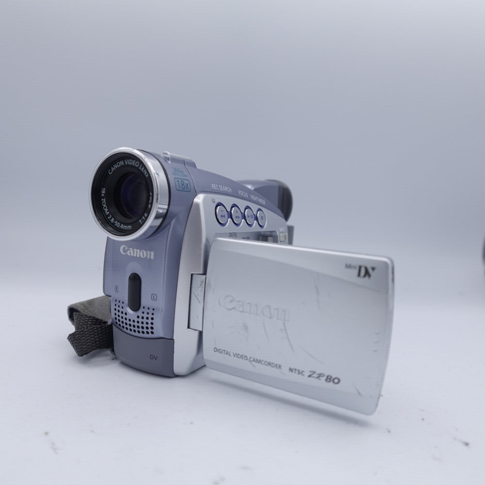 Used Canon ZR80 MiniDV Camcorder | Silver | U8