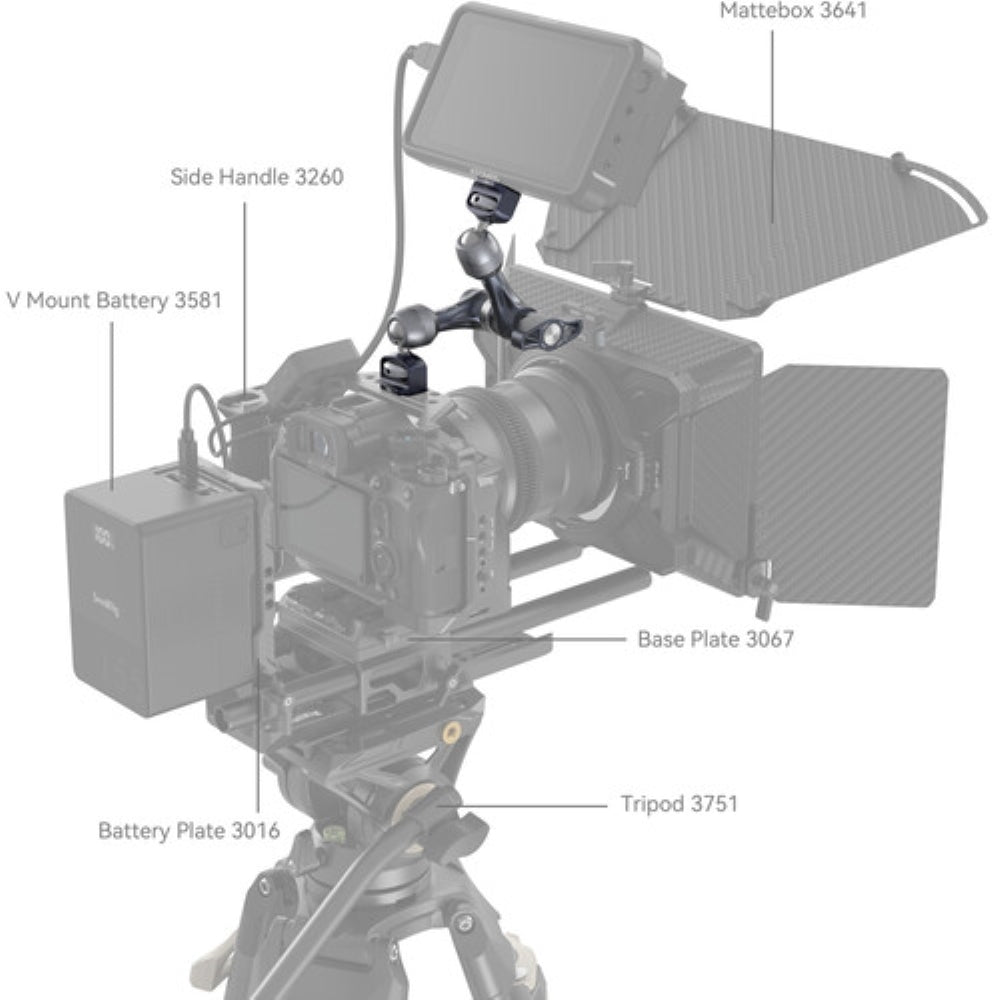 SmallRig Articulating Arm with 1/4"-20 and 3/8"-16 ARRI Locating Screws | 7"
