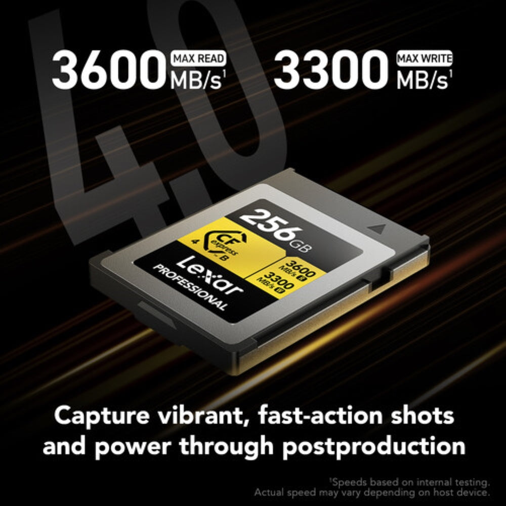 Lexar 256GB Professional GOLD CFexpress 4.0 Type B Memory Card