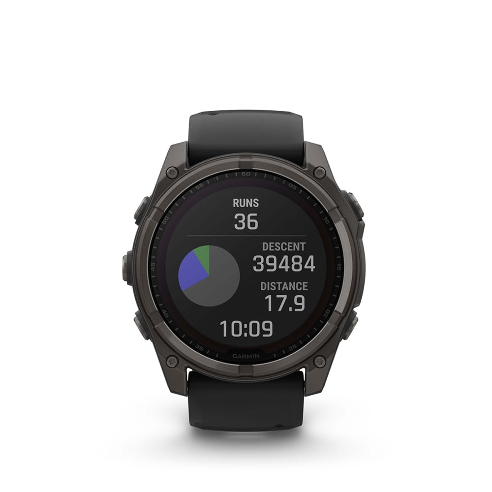 Garmin fenix 8 Solar 51mm Smartwatch | Carbon Gray with Black/Pebble Gray Band