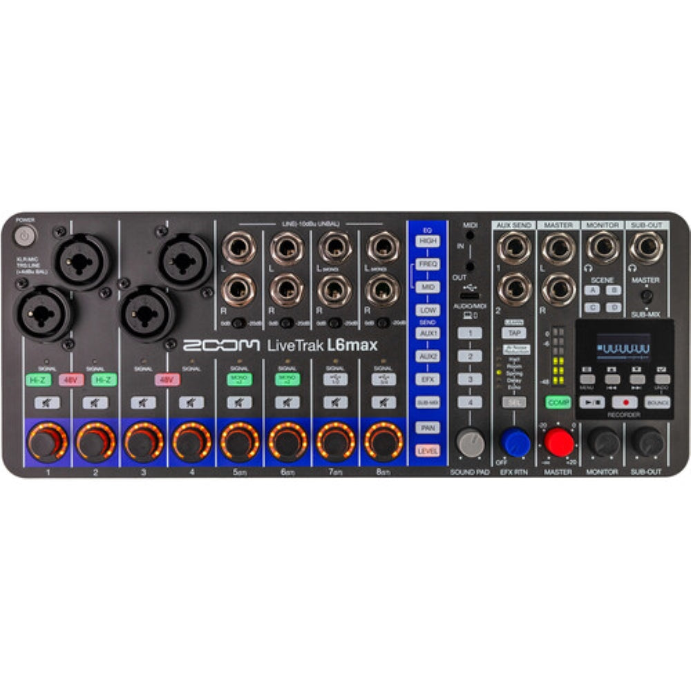 Zoom LiveTrak L6max Portable 12-Channel Mixer and Recorder