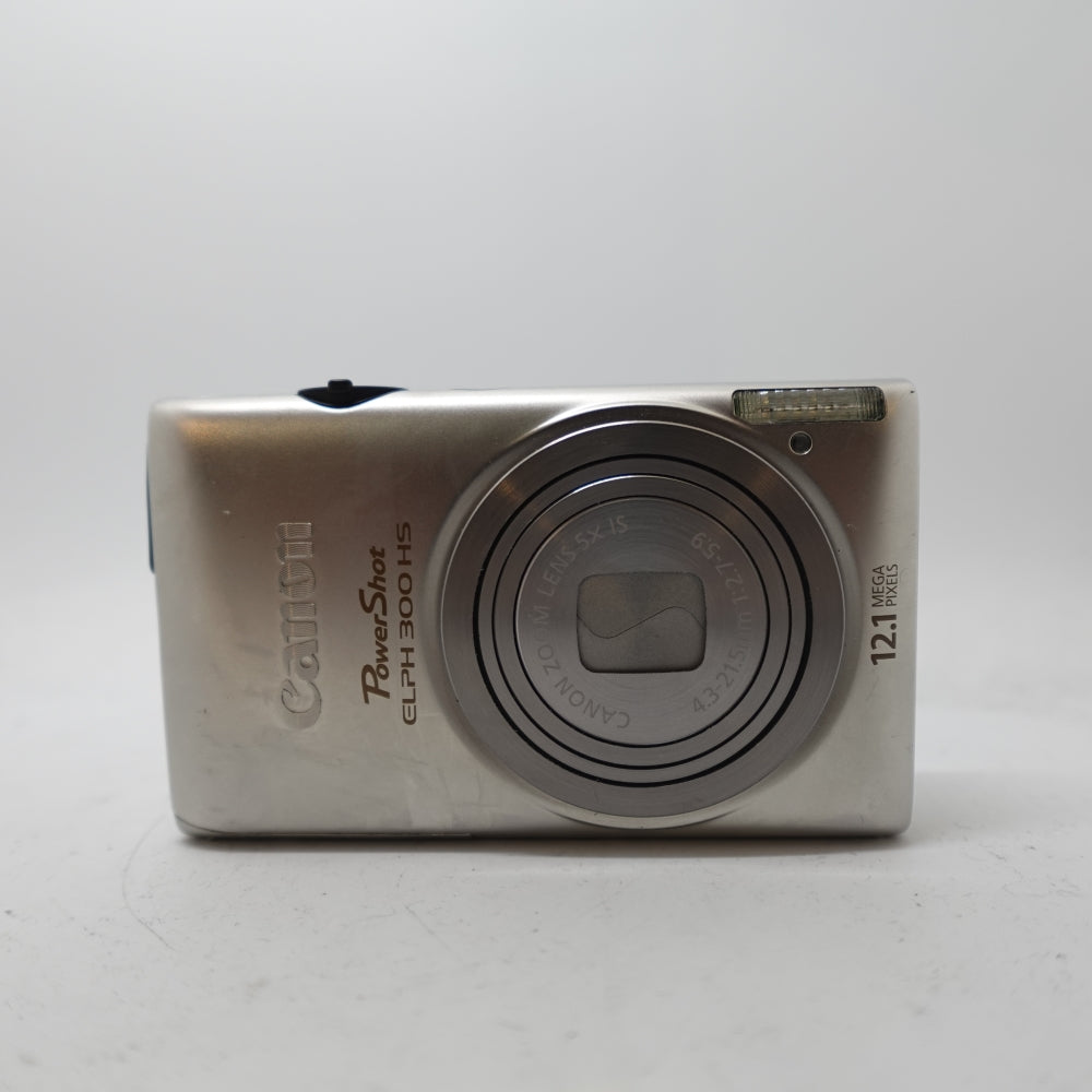 Used Canon PowerShot ELPH 300 HS Digital Point and Shoot Camera | Silver | U9
