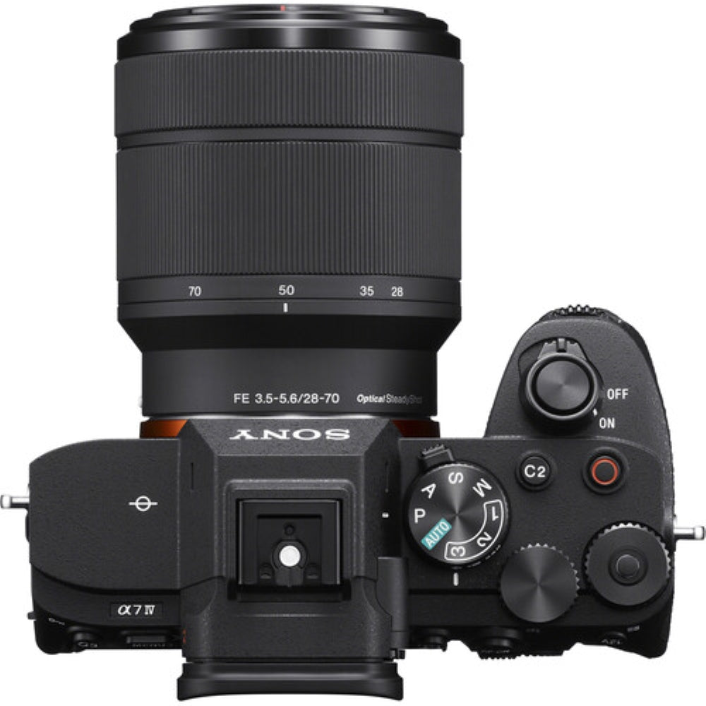 Sony Alpha a7 IV Mirrorless Camera |28-70mm Lens Bundle with 64GB Memory Card + 55mm Filter + Cap Keeper + Case + Cleaning Kit + SD Card Case + SD Reader + Cloth + Charger (11 Items)